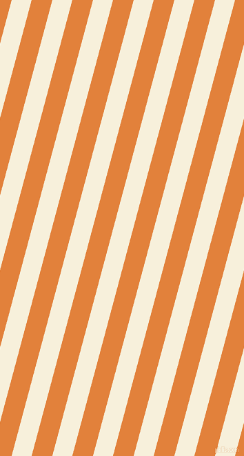 75 degree angle lines stripes, 28 pixel line width, 29 pixel line spacing, Apricot White and Tree Poppy angled lines and stripes seamless tileable