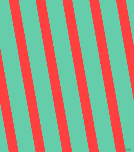 100 degree angle lines stripes, 33 pixel line width, 58 pixel line spacing, Coral Red and Medium Aquamarine angled lines and stripes seamless tileable