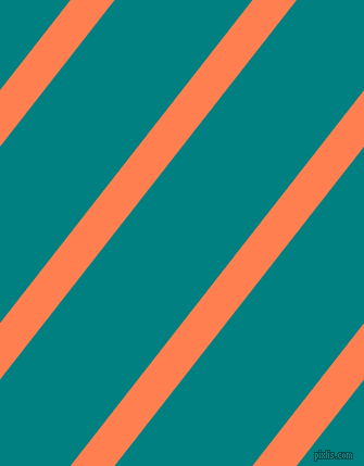 52 degree angle lines stripes, 32 pixel line width, 100 pixel line spacing, Coral and Teal angled lines and stripes seamless tileable