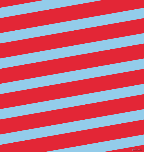 10 degree angle lines stripes, 36 pixel line width, 52 pixel line spacing, Cornflower and Alizarin angled lines and stripes seamless tileable