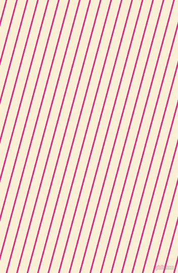 75 degree angle lines stripes, 3 pixel line width, 17 pixel line spacing, Deep Cerise and Half Dutch White angled lines and stripes seamless tileable