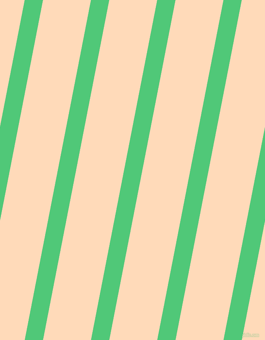 79 degree angle lines stripes, 37 pixel line width, 97 pixel line spacing, Emerald and Peach Puff angled lines and stripes seamless tileable