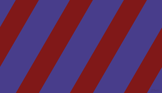 60 degree angle lines stripes, 85 pixel line width, 114 pixel line spacing, Falu Red and Dark Slate Blue angled lines and stripes seamless tileable