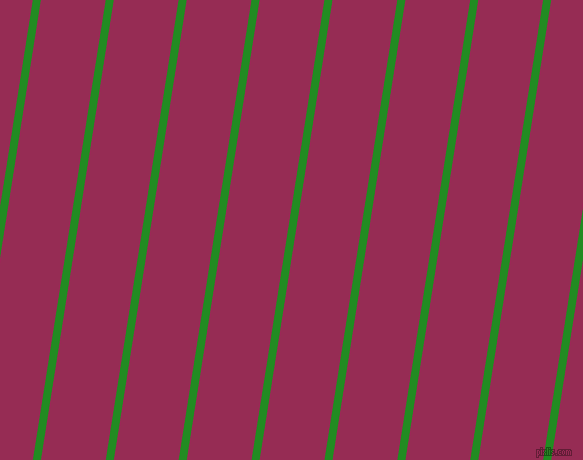 81 degree angle lines stripes, 8 pixel line width, 64 pixel line spacing, Forest Green and Lipstick angled lines and stripes seamless tileable