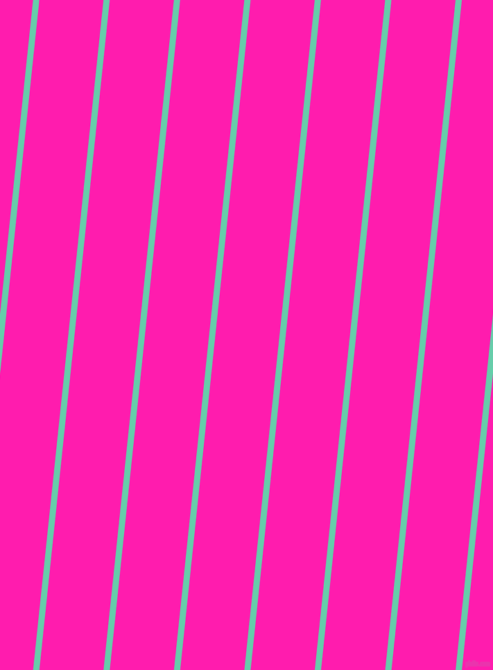 84 degree angle lines stripes, 9 pixel line width, 92 pixel line spacing, Medium Aquamarine and Spicy Pink angled lines and stripes seamless tileable