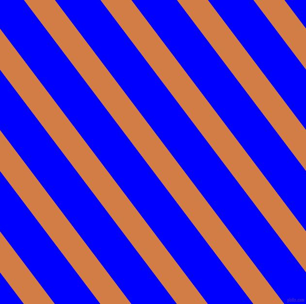 127 degree angle lines stripes, 51 pixel line width, 75 pixel line spacing, Raw Sienna and Blue angled lines and stripes seamless tileable