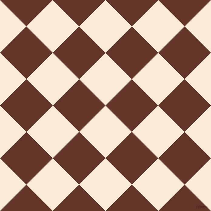45/135 degree angle diagonal checkered chequered squares checker pattern checkers background, 123 pixel squares size, , Antique White and Hairy Heath checkers chequered checkered squares seamless tileable