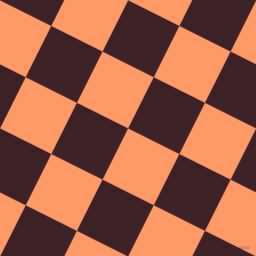 63/153 degree angle diagonal checkered chequered squares checker pattern checkers background, 185 pixel square size, , Atomic Tangerine and Temptress checkers chequered checkered squares seamless tileable