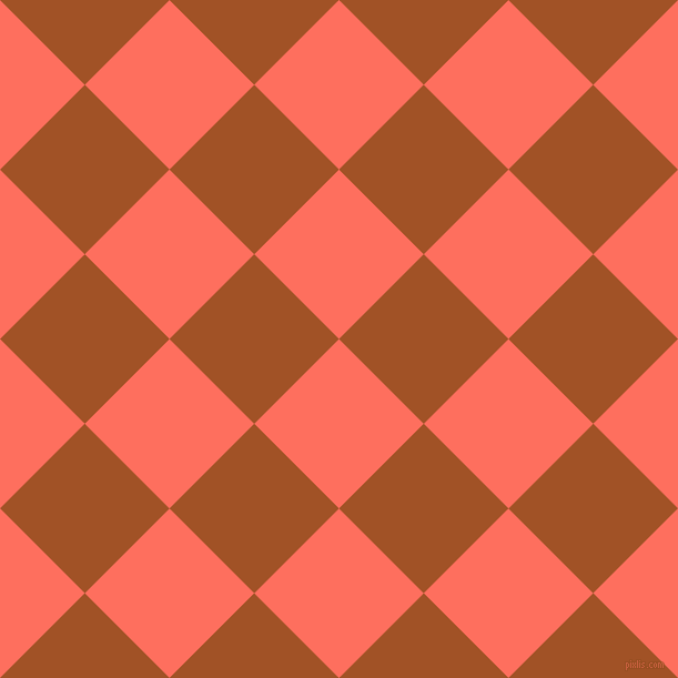 45/135 degree angle diagonal checkered chequered squares checker pattern checkers background, 108 pixel squares size, , Bittersweet and Rich Gold checkers chequered checkered squares seamless tileable