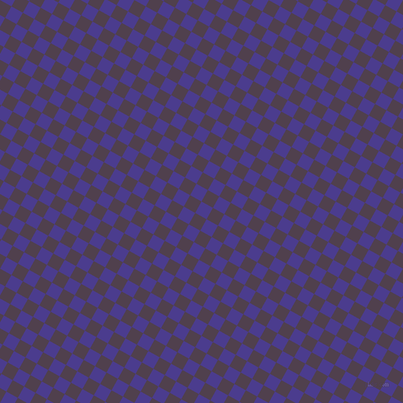 61/151 degree angle diagonal checkered chequered squares checker pattern checkers background, 19 pixel square size, , Blue Gem and Purple Taupe checkers chequered checkered squares seamless tileable