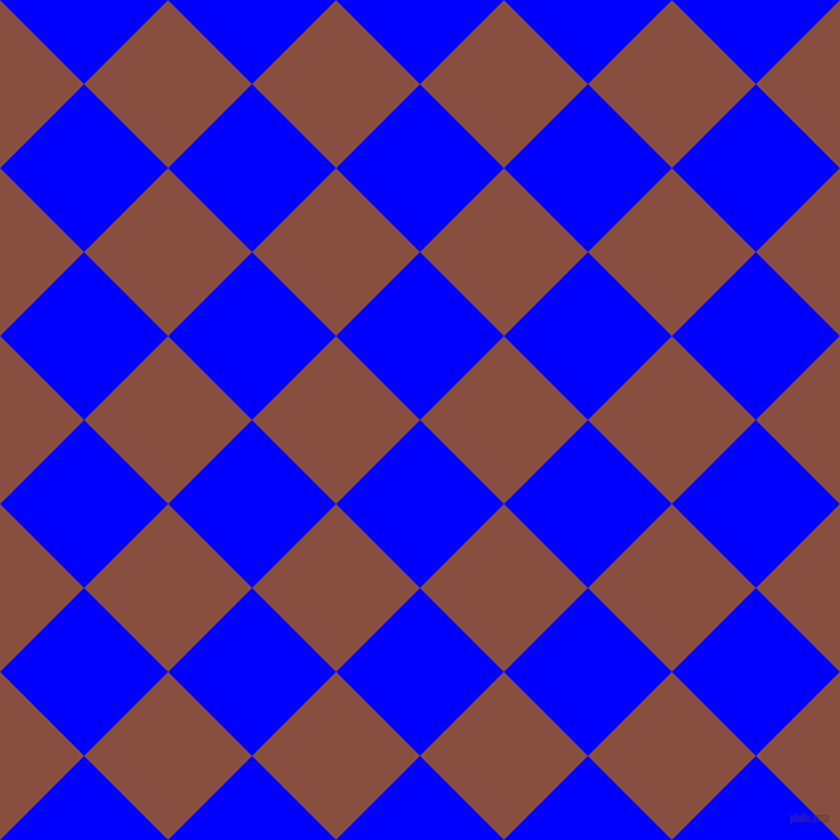 45/135 degree angle diagonal checkered chequered squares checker pattern checkers background, 109 pixel square size, , Blue and Mule Fawn checkers chequered checkered squares seamless tileable