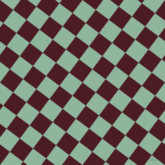 53/143 degree angle diagonal checkered chequered squares checker pattern checkers background, 58 pixel square size, , Bordeaux and Summer Green checkers chequered checkered squares seamless tileable