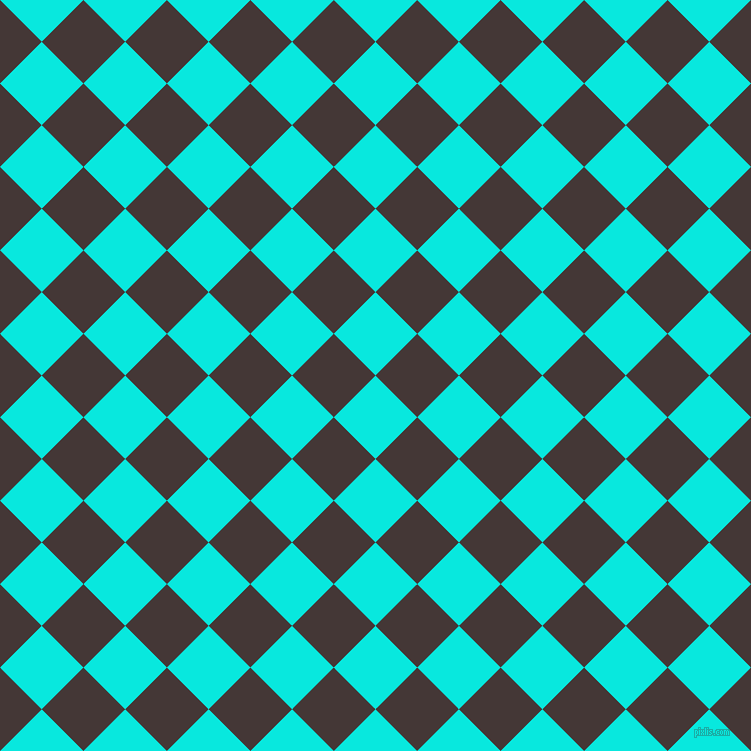 45/135 degree angle diagonal checkered chequered squares checker pattern checkers background, 59 pixel squares size, , Bright Turquoise and Cowboy checkers chequered checkered squares seamless tileable