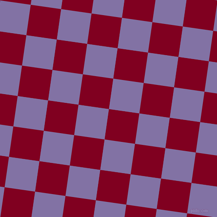82/172 degree angle diagonal checkered chequered squares checker pattern checkers background, 63 pixel square size, , Burgundy and Deluge checkers chequered checkered squares seamless tileable
