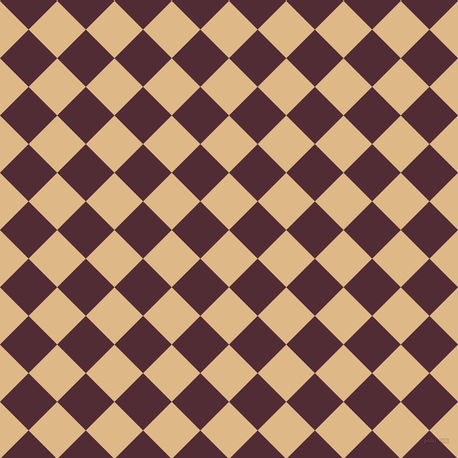 45/135 degree angle diagonal checkered chequered squares checker pattern checkers background, 58 pixel square size, , Burly Wood and Wine Berry checkers chequered checkered squares seamless tileable