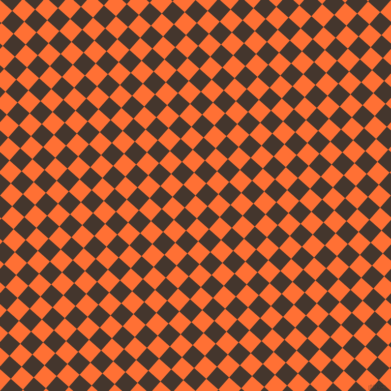 48/138 degree angle diagonal checkered chequered squares checker pattern checkers background, 33 pixel square size, , Burnt Orange and Tobago checkers chequered checkered squares seamless tileable