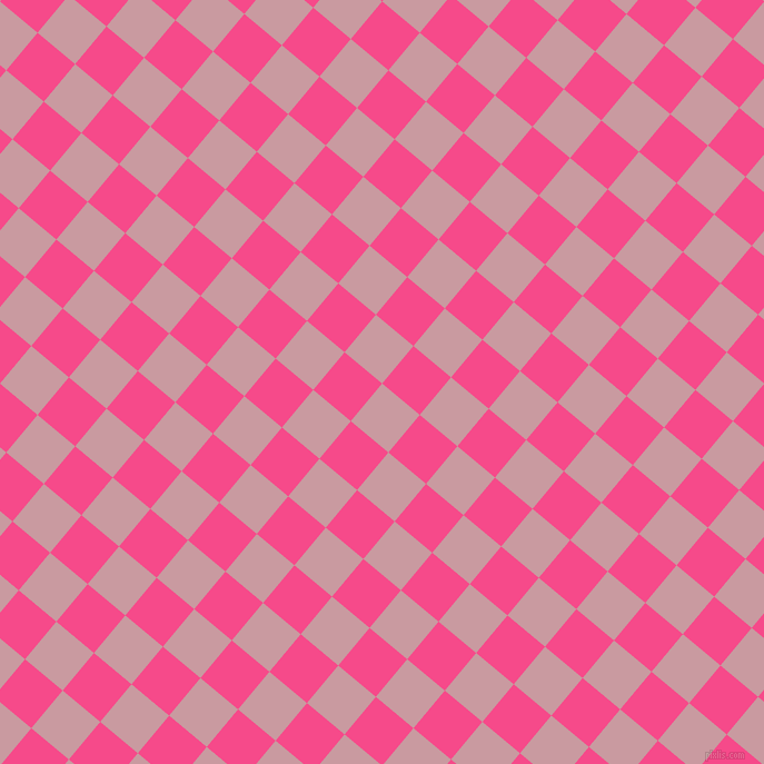 50/140 degree angle diagonal checkered chequered squares checker pattern checkers background, 44 pixel square size, Careys Pink and French Rose checkers chequered checkered squares seamless tileable