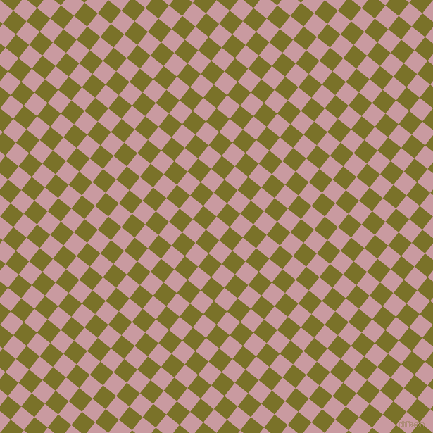 51/141 degree angle diagonal checkered chequered squares checker pattern checkers background, 24 pixel square size, Careys Pink and Pesto checkers chequered checkered squares seamless tileable