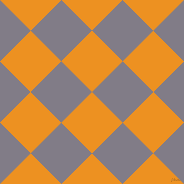 45/135 degree angle diagonal checkered chequered squares checker pattern checkers background, 148 pixel square size, Carrot Orange and Topaz checkers chequered checkered squares seamless tileable