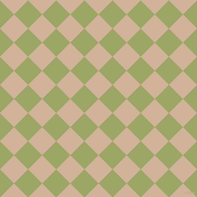 45/135 degree angle diagonal checkered chequered squares checker pattern checkers background, 66 pixel squares size, , Cashmere and Green Smoke checkers chequered checkered squares seamless tileable
