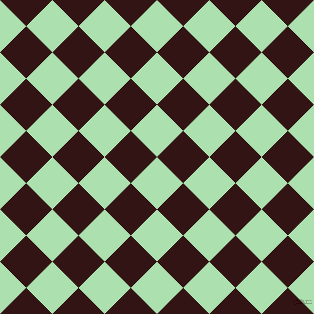 45/135 degree angle diagonal checkered chequered squares checker pattern checkers background, 76 pixel squares size, , Celadon and Seal Brown checkers chequered checkered squares seamless tileable