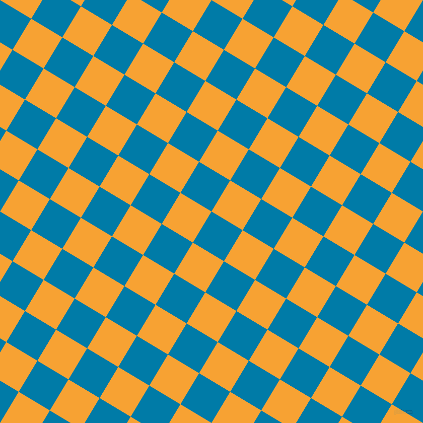 59/149 degree angle diagonal checkered chequered squares checker pattern checkers background, 72 pixel squares size, Cerulean and Lightning Yellow checkers chequered checkered squares seamless tileable