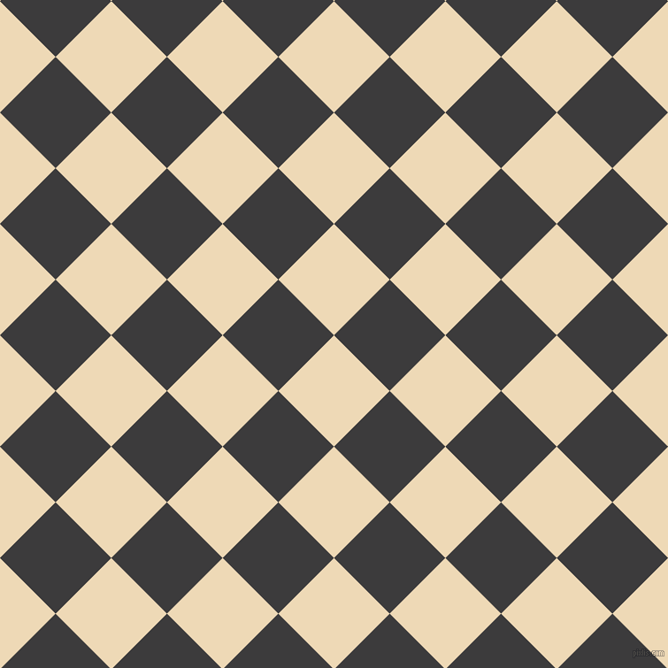 45/135 degree angle diagonal checkered chequered squares checker pattern checkers background, 89 pixel square size, , Champagne and Fuscous Grey checkers chequered checkered squares seamless tileable