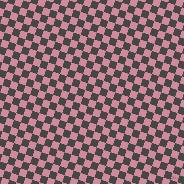 72/162 degree angle diagonal checkered chequered squares checker pattern checkers background, 24 pixel square size, , Charcoal and Can Can checkers chequered checkered squares seamless tileable