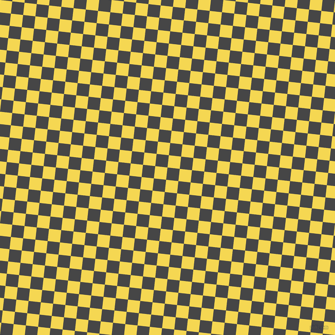 84/174 degree angle diagonal checkered chequered squares checker pattern checkers background, 24 pixel square size, , Charcoal and Energy Yellow checkers chequered checkered squares seamless tileable