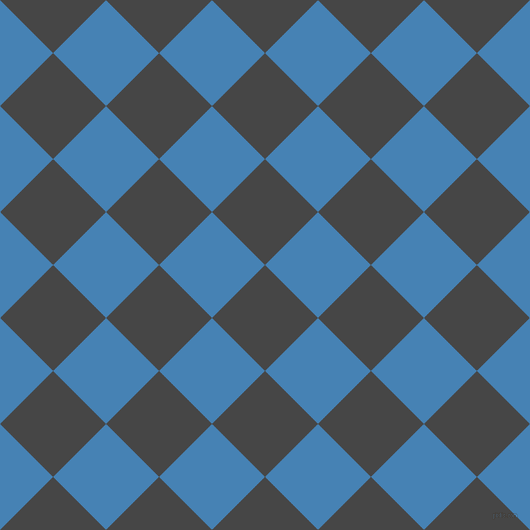 45/135 degree angle diagonal checkered chequered squares checker pattern checkers background, 108 pixel square size, , Charcoal and Steel Blue checkers chequered checkered squares seamless tileable