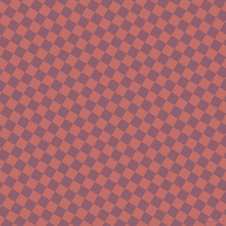 59/149 degree angle diagonal checkered chequered squares checker pattern checkers background, 19 pixel square size, Contessa and Mauve Taupe checkers chequered checkered squares seamless tileable