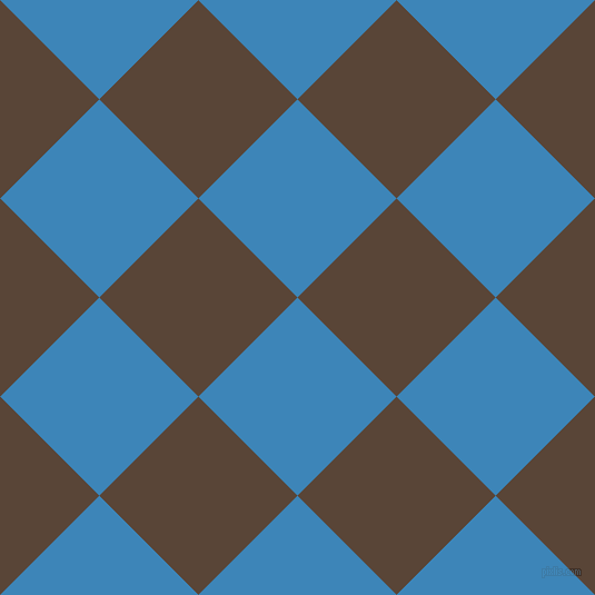 45/135 degree angle diagonal checkered chequered squares checker pattern checkers background, 126 pixel square size, Curious Blue and Brown Derby checkers chequered checkered squares seamless tileable