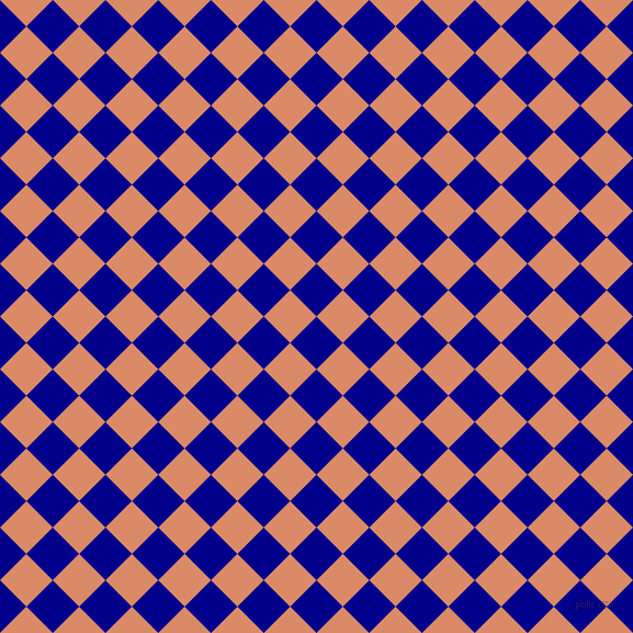 45/135 degree angle diagonal checkered chequered squares checker pattern checkers background, 34 pixel square size, , Dark Blue and Copper checkers chequered checkered squares seamless tileable