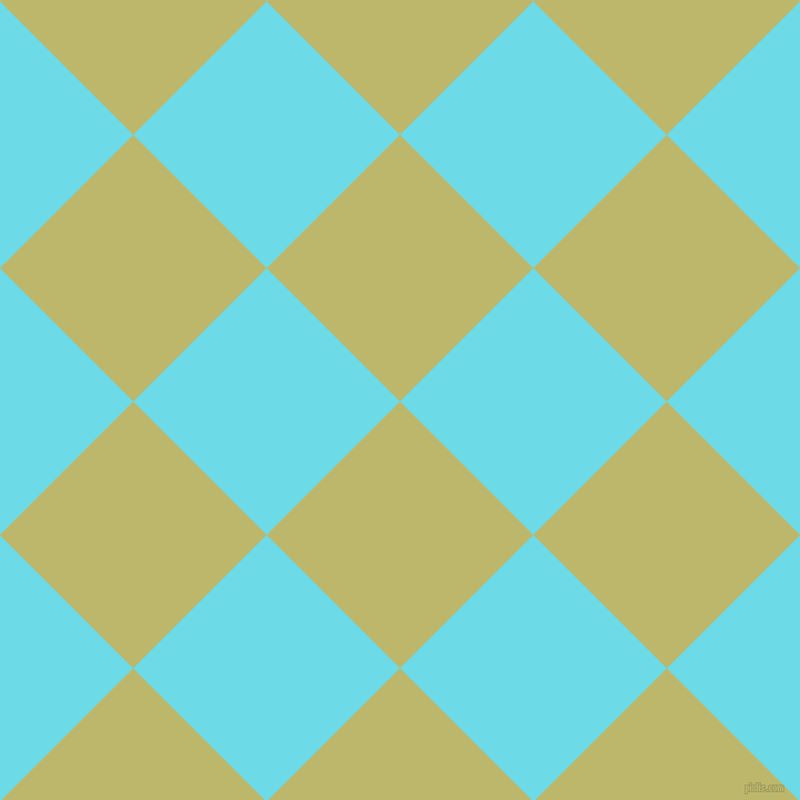 45/135 degree angle diagonal checkered chequered squares checker pattern checkers background, 170 pixel squares size, , Dark Khaki and Turquoise Blue checkers chequered checkered squares seamless tileable