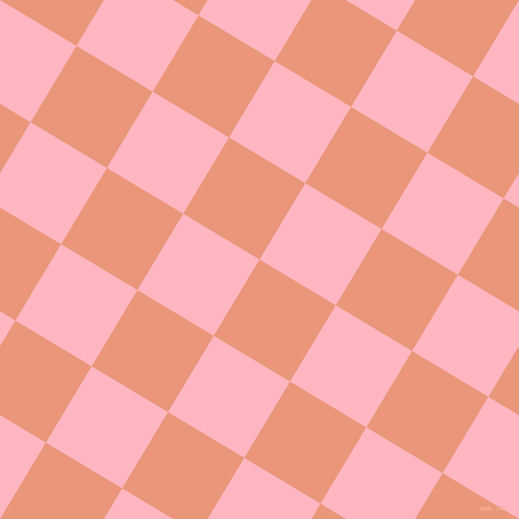 59/149 degree angle diagonal checkered chequered squares checker pattern checkers background, 126 pixel square size, , Dark Salmon and Light Pink checkers chequered checkered squares seamless tileable