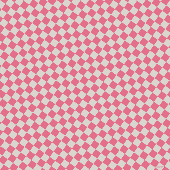 54/144 degree angle diagonal checkered chequered squares checker pattern checkers background, 22 pixel squares size, Deep Blush and Timberwolf checkers chequered checkered squares seamless tileable
