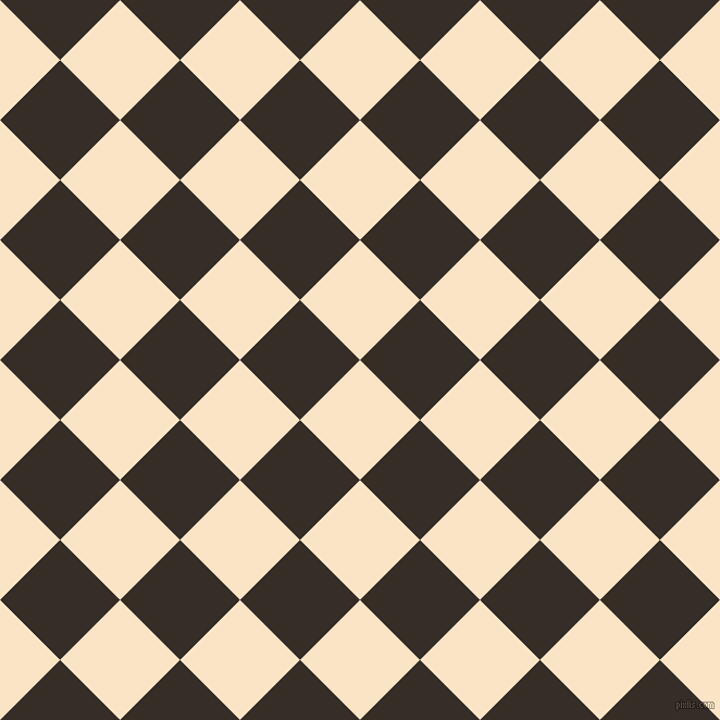 45/135 degree angle diagonal checkered chequered squares checker pattern checkers background, 78 pixel square size, Derby and Coffee Bean checkers chequered checkered squares seamless tileable