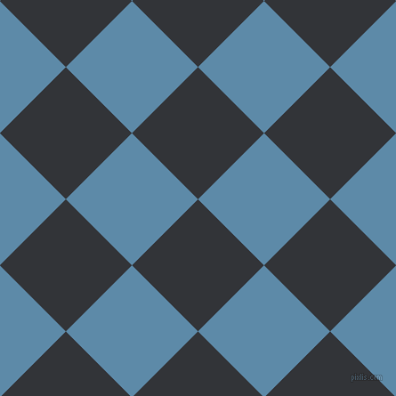 45/135 degree angle diagonal checkered chequered squares checker pattern checkers background, 105 pixel square size, , Ebony Clay and Air Force Blue checkers chequered checkered squares seamless tileable