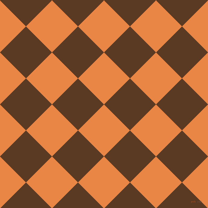 45/135 degree angle diagonal checkered chequered squares checker pattern checkers background, 122 pixel square size, , Flamenco and Carnaby Tan checkers chequered checkered squares seamless tileable
