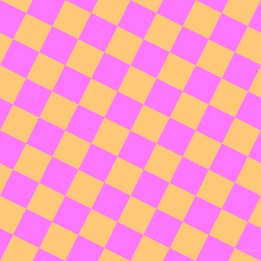 63/153 degree angle diagonal checkered chequered squares checker pattern checkers background, 58 pixel squares size, , Fuchsia Pink and Chardonnay checkers chequered checkered squares seamless tileable