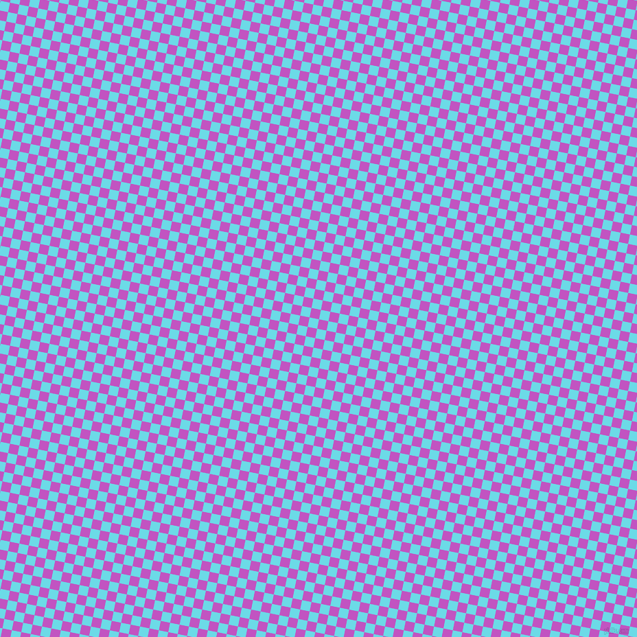 79/169 degree angle diagonal checkered chequered squares checker pattern checkers background, 14 pixel squares size, Fuchsia and Turquoise Blue checkers chequered checkered squares seamless tileable