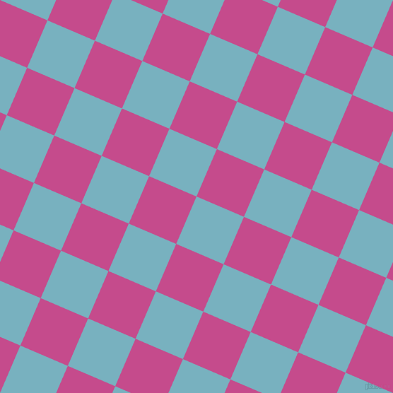 67/157 degree angle diagonal checkered chequered squares checker pattern checkers background, 73 pixel square size, Glacier and Mulberry checkers chequered checkered squares seamless tileable