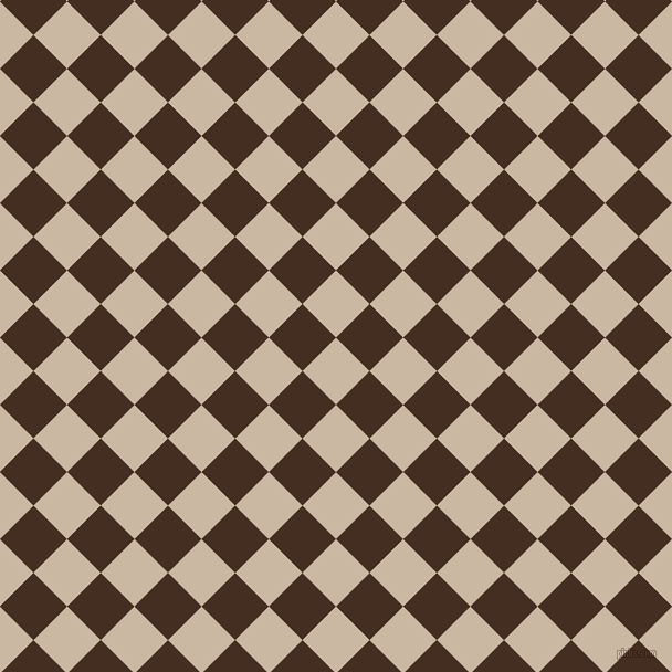 45/135 degree angle diagonal checkered chequered squares checker pattern checkers background, 43 pixel squares size, , Grain Brown and Morocco Brown checkers chequered checkered squares seamless tileable