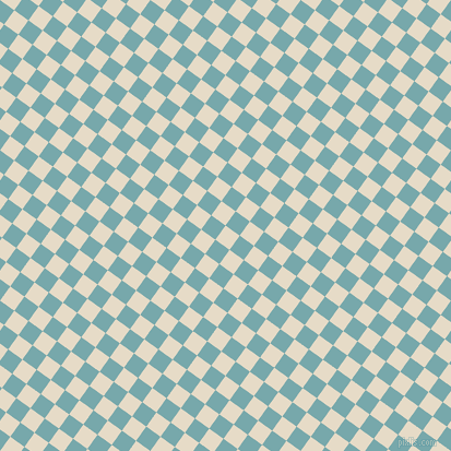 54/144 degree angle diagonal checkered chequered squares checker pattern checkers background, 16 pixel squares size, , Half Spanish White and Neptune checkers chequered checkered squares seamless tileable