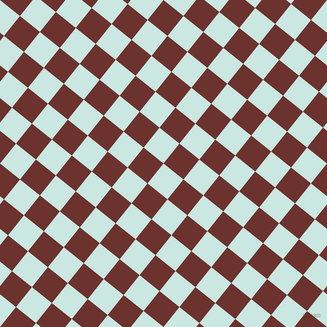 51/141 degree angle diagonal checkered chequered squares checker pattern checkers background, 52 pixel square size, Jagged Ice and Kenyan Copper checkers chequered checkered squares seamless tileable