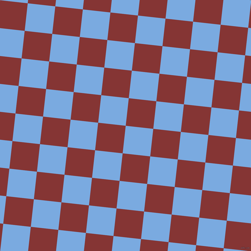84/174 degree angle diagonal checkered chequered squares checker pattern checkers background, 114 pixel square size, Jordy Blue and Tall Poppy checkers chequered checkered squares seamless tileable