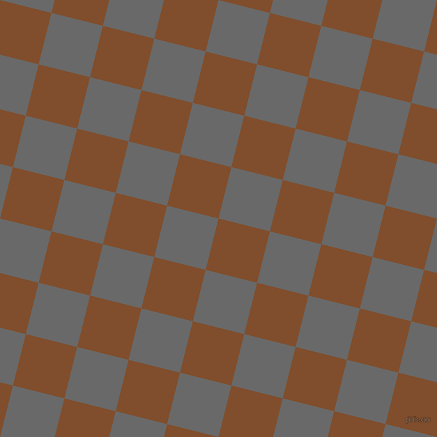 76/166 degree angle diagonal checkered chequered squares checker pattern checkers background, 76 pixel squares size, Korma and Dim Gray checkers chequered checkered squares seamless tileable