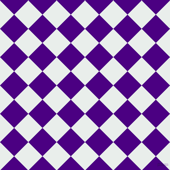 45/135 degree angle diagonal checkered chequered squares checker pattern checkers background, 66 pixel square size, Lily White and Indigo checkers chequered checkered squares seamless tileable