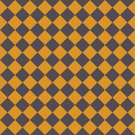 45/135 degree angle diagonal checkered chequered squares checker pattern checkers background, 45 pixel squares size, Liver and Buttercup checkers chequered checkered squares seamless tileable