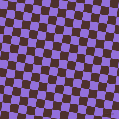 82/172 degree angle diagonal checkered chequered squares checker pattern checkers background, 34 pixel squares size, , Medium Purple and Espresso checkers chequered checkered squares seamless tileable